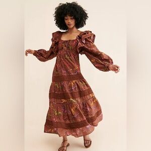 Anthropologie Farm‎ Rio Dotted Maxi Dress- Medium